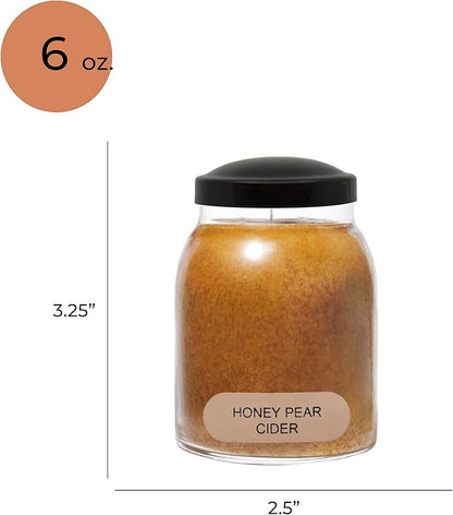 A Cheerful Giver - Honey Pear Cider Baby Scented Glass Jar Candle (6oz) with Lid & True to Life Fragrance Made in USA