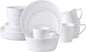 Bone China Cone Shape, Elegance White 16pc Dinnerware Set