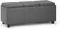 SIMPLIHOME Avalon 42 inch Wide Contemporary Rectangle Storage Ottoman in Stone Grey Vegan Faux Leather, Assembled, For the Living Room, Entryway and Family Room