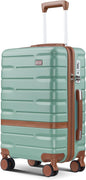 Luggage Sets 3 Piece with TSA Lock Hardside PC+ABS Carry On Suitcase with YKK Zippers Lightweight Rolling Travel Luggage Sets with Spinner Wheels (Green, 20 Inch)