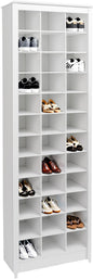 Prepac White Tall Storage Cabinet, Shoe Cabinet, Entryway Furniture with 36 Shoe Cubbies 13"D x 23.5" W x 72.5" H