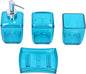 Bathroom Accessory Set, 4PCS Blue Bathroom Accessories Set Include Soap Dispenser, Toothbrush Holder, Soap Dish, Mousewash Cup for Decor