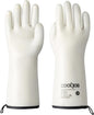 COOLJOB Heat Resistant Oven Gloves, Waterproof Liquid Silicone BBQ Grilling Gloves for Barbecue, Kitchen Cleaning, Baking, Food Contact, White, Medium