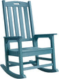 Psilvam Oversized Outdoor Rocking Chair, with 21" Wide Seat and 32" Tall Backrest, Pre-Assembled with Most Components for Effortless Installation (Blue)