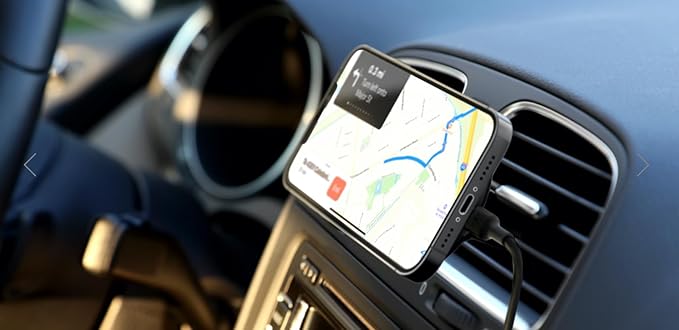 Belkin MagSafe-Compatible Magnetic Wireless Car Charger 10W - Wireless Charger, Magnetic Car Vent Phone Mount for iPhone 17, iPhone 16, 15, & 14 Series, Pixel 10 (Power Supply Included) - Black