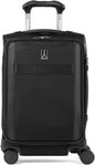 Travelpro VersaPack+ Lightweight Softside Expandable Carry on Luggage, 8 Spinner Suitcase, TSA Lock, Men and Women, Compact Carry On 20-Inch, Black