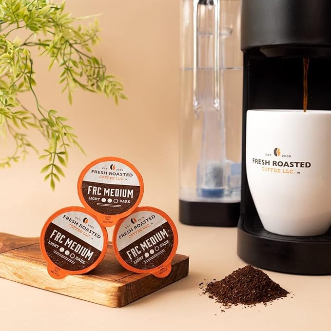 Fresh Roasted Coffee, FRC Medium Roast Blend, 96 Pods for K Cup Brewers