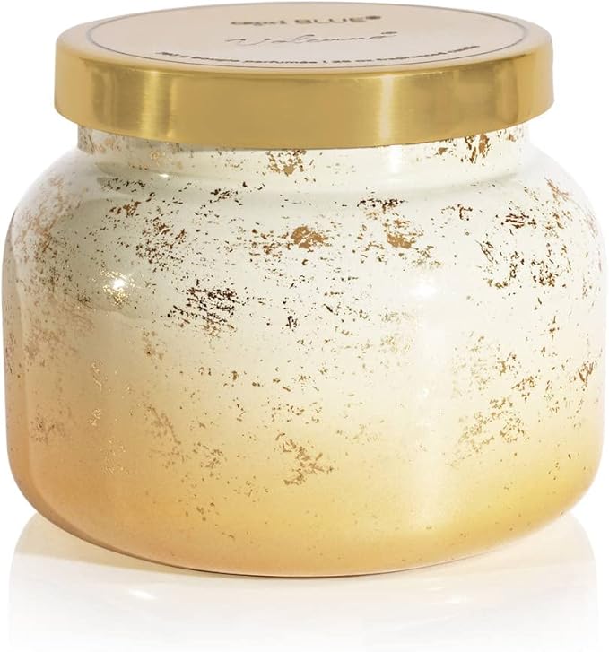Capri Blue Glimmer Jar Candles - Luxury Holiday Scented Candles for Home - Long Lasting Soy Wax Blend - Scented Holiday & Home Decor - Volcano Oversized Signature Jar (28 oz)