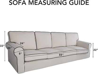 PureFit Reversible Quilted Sofa Cover, Water Resistant Slipcover Furniture Protector, Washable Couch Cover with Non Slip and Elastic Straps for Kids, Dogs, Pets (XX Large, Greyish Green/Beige)