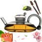 2026 Upgrade - 24 OZ Luxury Glass Teapot with Warmer,Automatic Electric Kettle with Tea Infuser,Teapot and Cup Set with Warmer,New Year Christmas Gift for Tea Lovers (Gray)