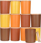 SHOWIN Thick Candle Jars for Making Candles 12 Pcs, 7 OZ Empty Jars with Wood Lids for Candle Making, Sample Container, Fall