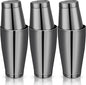 Sabary 6 Pcs Cocktail Shakers Professional Bar Shaker Boston Set Stainless Steel Martini Drink Mixer Basic Tool Weighted Shake Metal Can Cocktail Shaker Set, 18 Oz, 28 oz (Black)