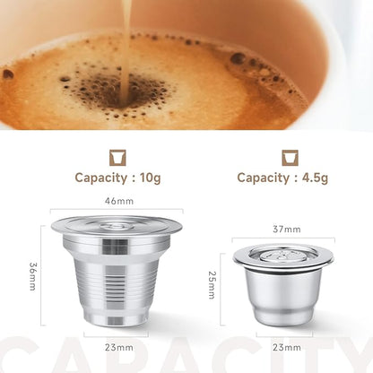 2 Pcs Reusable Stainless Steel Coffee Capsules Compatible with L'OR Barista LM8012 / 60, Refillable Coffee Pods Metal L'or Espresso Pods(Big & Small)