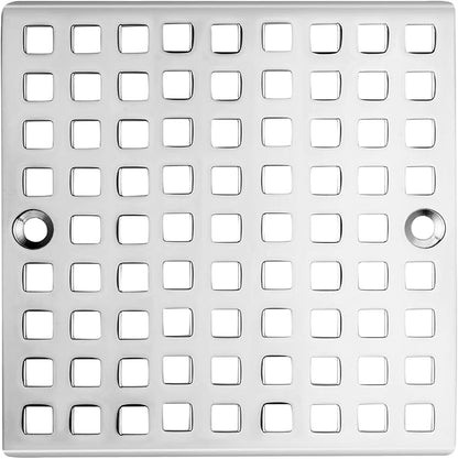 4" Shower Drain Cover - Square Floor Drain Cover Replacement - Hair Catcher/Drain Strainer for Bathrooms, Showers, and Sinks - SUS304 Stainless Steel & Chrome Plating