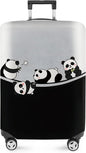 ANNA QUEEN Panda Family Luggage Cover, Cute Panda Design Suitcase Protector, Stretchable Washable Travel Sleeve for 24-26 Inch Luggage