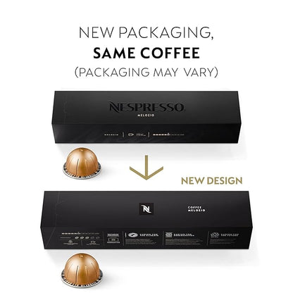 Nespresso Capsules Vertuo, Melozio, Medium Roast Coffee, 10 Count (Pack of 3) Coffee Pods, Brews 7.8oz.