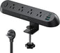 TROND Desk Clamp Power Strip USB C PD 20W- Surge Protector with 4 AC Outlets 4 USB Ports, Flat Plug 6ft Extension Cord, 1700J, ETL Listed, Fits 1.97 in Tabletop Edge, for Home Office Desk Accessories