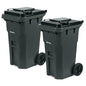 27 Gallon Trash Can with Wheels Plastic Rollout Outdoor Trash Can with Lid Outside Garbage Can with Wheels and Lid Commercial Heavy-Duty Container, Gray