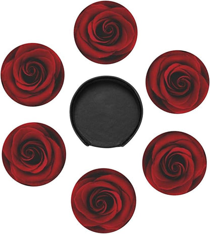 Drink Coasters with Holder Stand Set of 6