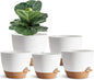 Plant Pots for Lazy People,5Pack 7/6.5/6/5.5/5 Inch, Plastic Self Watering Planter Pot for Houseplants,Succulent, African Violets,Snake Plants, Flowers and Cactus, White