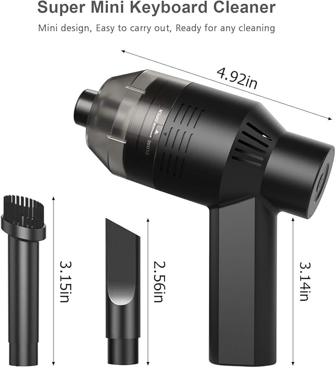 [Upgrade] Mini Vacuum Cordless Vacuum Keyboard Cleaner Mini Computer Vacuum Rechargeable Desk Vacuum for Cleaning Dust,Hair,Crumbs,Eraser Scrap,Laptop,Pet House，Sewing Machine