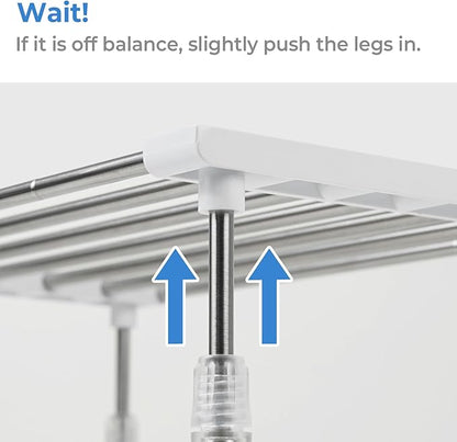carrotez 2 Pack Expandable Cabinet Organizer, Set of 1 Width & Height-Adjustable Kitchen Cabinet Organizer Shelf, Stackable Kitchen Counter Shelf, 11.8~19.6 x 7.8 x 5.9~9" White