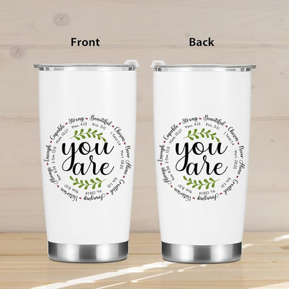 Christian Gifts for Women Men Tumbler, Inspirational Bible Verse Scripture Gifts Birthday Christmas, Faith Religious Coffee Mug Stainless Steel Vacuum Insulated Double Wall Travel Cup with Lid,20oz