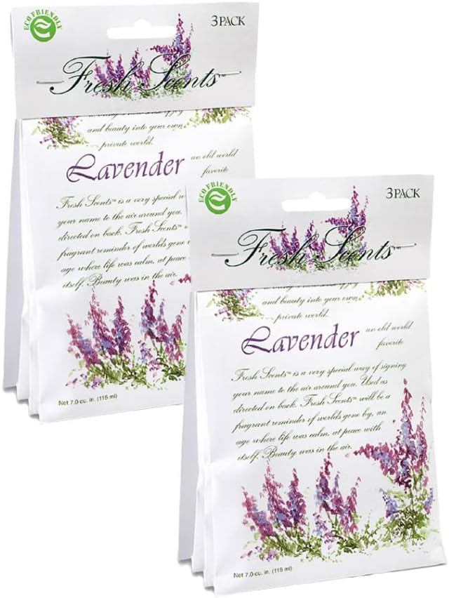 WillowBrook | Fresh Scents Scented Sachet Packet | Lavender | Air Freshener Bags for Drawers, Closets, Cars | 6 Pack | Long Lasting Home Fragrance