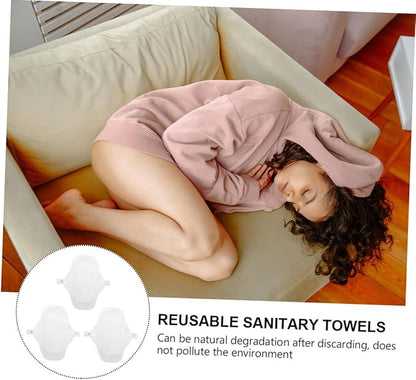 3pcs Reusable Organic Cotton Sanitary Towels Washable Menstrual Pads with Hidden Button for Women Comfortable Breathable Environmentally Friendly