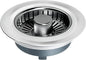 zaa Upgraded 3in1 Kitchen Sink Drain Strainer & Sink Stopper, 304 Stainless Steel Sink Drain Basket & Sink Protector for Kitchen with Anti-Clog Filter, Fit US Standard 3-1/2'' Sink Drain Hole, Gray