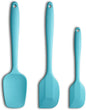 Silicone Spatula 3-piece Set, Ergonomic Handle High Heat-Resistant Spatulas, Non-stick Rubber Spatulas with Stainless Steel Core, Light Blue