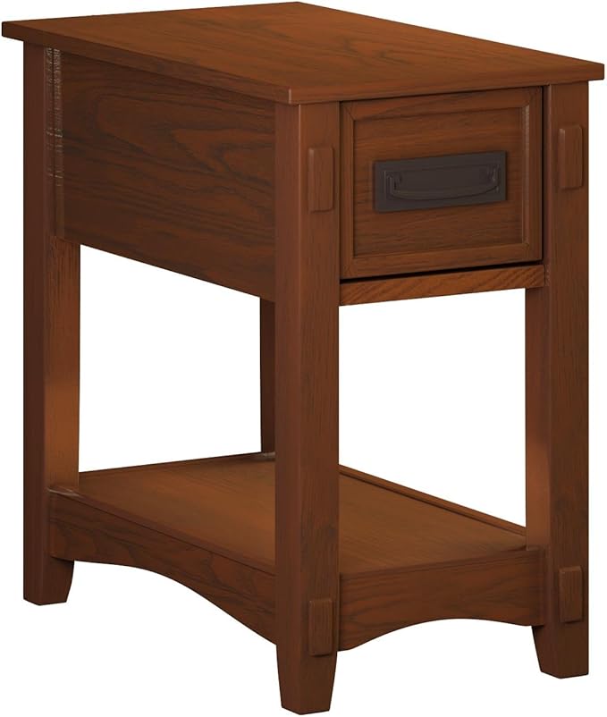 Signature Design by Ashley Breegin New Traditional Wooden Chair Side End Table with 1 Drawer and 1 Fixed Shelf, Brown