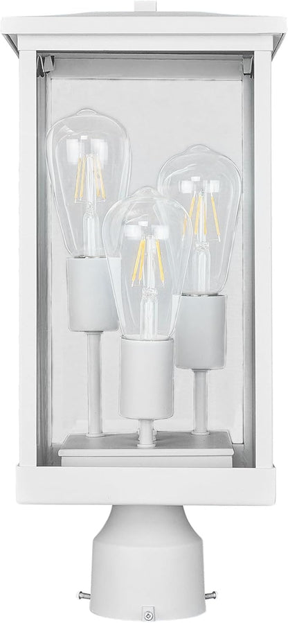 Mayfield Outdoor Post Top Light with 3-Inch Pier Base Mount Fitter, White – Design House, 590281