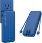 Portable Charger with Built in Cable and AC Wall Plug, USB C Power Bank 12000mAh 22.5W Super Fast Charging, Lightweight Portable Phone Charger Travel Battery Pack for iPhone, Samsung, Tablets (Navy)