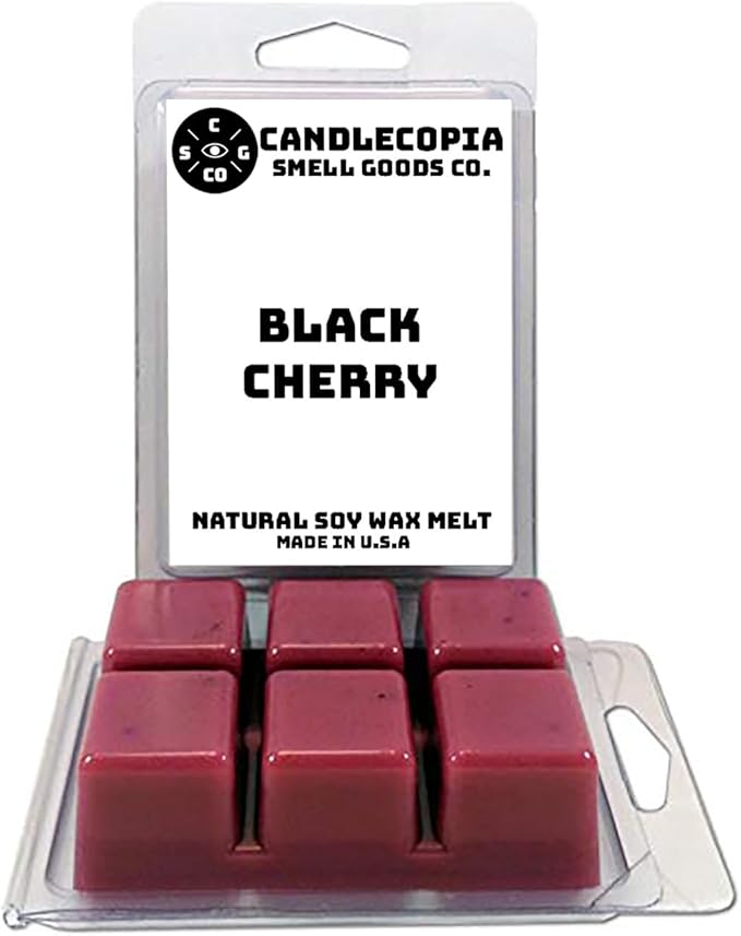 Black Cherry Strongly Scented Hand Poured Vegan Wax Melts, 12 Scented Wax Cubes, 6.4 Ounces in 2 x 6-Packs
