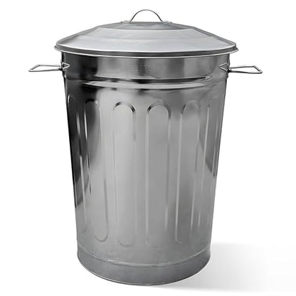 Plexon 13-Gallon Galvanized Steel Round Trash Can with Lid