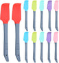 12 Pcs Silicone Mini Spatulas, 7.3 Inch Small Rubber Spatulas for Jars, Cans, Bowls, Baking & Mixing Kitchen Tools