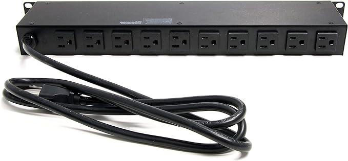 StarTech.com 16 Outlet Horizontal 1U Rack Mount PDU Power Strip for Network Server Racks - Surge Protection - 120V/15A - 6ft Power Cord (RKPW161915)