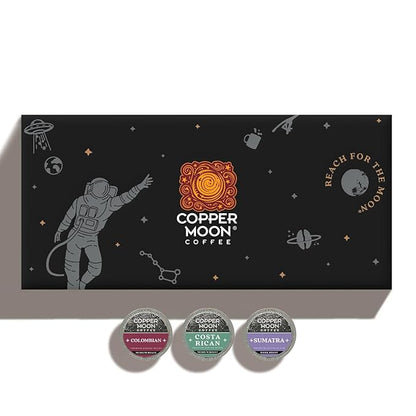 Copper Moon Single Serve Coffee Pods For Keurig K-Cup Brewers, Variety Pack (Colombian, Costa Rican, Sumatra), 60 Count