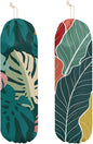 2 Pcs Palm Leaves Plastic Bag Holder, Botanical Grocery Bag Holder for Plastic Bags, Reusable Grocery Bag Organizer with Drawstring, Pull Rope Free Adjustment, Home Kitchen Pantry Decor, 22.5x9 Inch