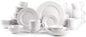 Pearl Dots Stoneware Dinnerware Set (56pc Set, White)