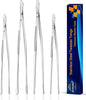 JETKONG 4 Pcs Kitchen Tweezers, 12'' and 10'' Stainless Steel Cooking Tweezers Set, High-Precision Tweezer Tongs for Cooking, Repairing, Seafood and BBQ (Silver)