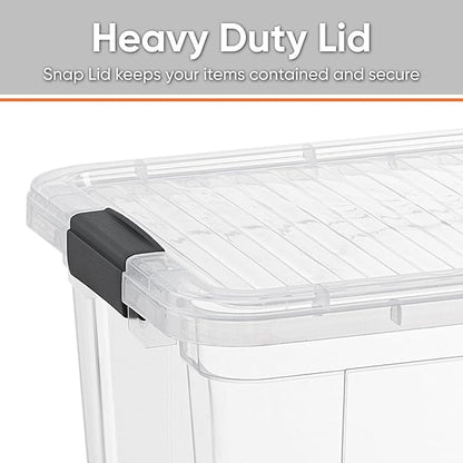 Superio Storage Bins with Lids- 4 Pack, 21 Qt Clear Boxes for Organizing, Stackable Plastic Containers- BPA Free, Non-Toxic, Odor Free, Organizer for Home, Office, Dorm