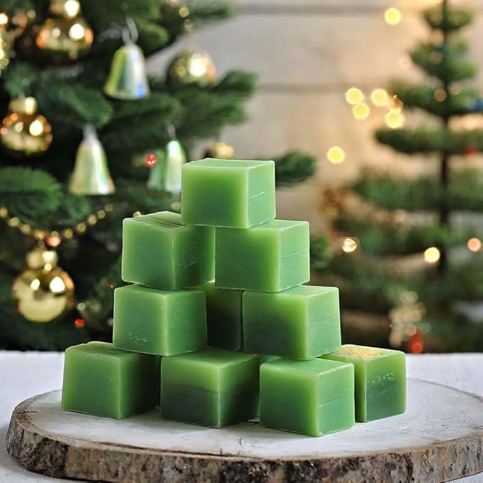 Christmas Tree Strongly Scented Hand Poured Vegan Wax Melts, 12 Scented Wax Cubes, 6.4 Ounces in 2 x 6-Packs