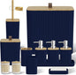 Bathroom Accessory Set - Navy Blue Bathroom Set, 12PC Bathroom Accessories Set, Blue Bathroom Accessories Set, Mini Trash Can, Toilet Brush, Trash Can & Soap Dispenser