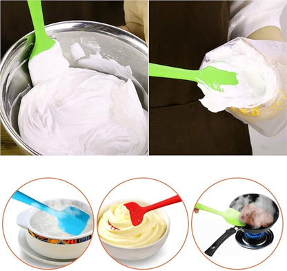 Silicone Spatulas, 10.6 inch Rubber Spoon Spatula Heat Resistant One Piece Design Seamless Non-Stick Spoonulas Flexible Scrapers Baking Mixing Tool (4 Pcs)