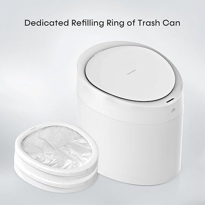TOWNEW T Air One Official Refill Rings for Smart Bathroom Trash Can, Sturdy Trash Bags for Electric Automatic Trash Can, 2.6 Gallon, 8 pk White Refill Rings - Up to 96 Trash Bags