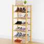 Smiry Shoe Rack, 6 Tier Thick Small Bamboo Shoe Organizer, Stackable Free Standing Wooden Shoe Storage Shelf for Closet, Entryway, Front Door Entrance, Natural