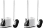 HAMITOR Toilet Plunger and Brush Set for Bathroom Cleaning with Extented Handle - Heavy Duty Toilet Plunger Combo Accessories with Caddy Stand Holder for Small Space - White,2 Sets
