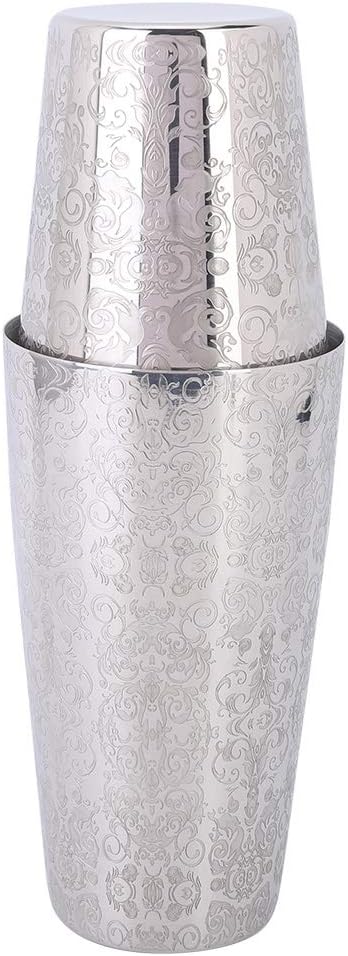 Tyenaza 304 Stainless Steel Cocktail Shaker Set Boston Shaker Bartender Bar Tool Silver